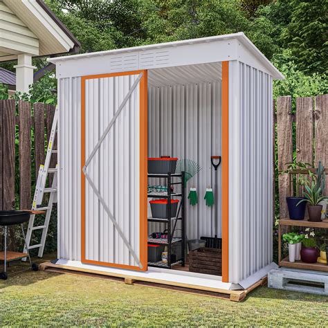 Buy WIILAYOK 5 x 3 FT Outdoor Storage Shed, Galvanized Metal Garden ...