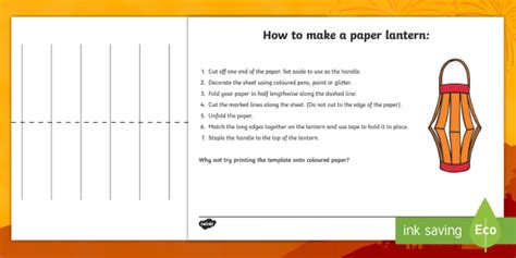 How to Make a Paper Lantern Craft Instruction Sheets - how to