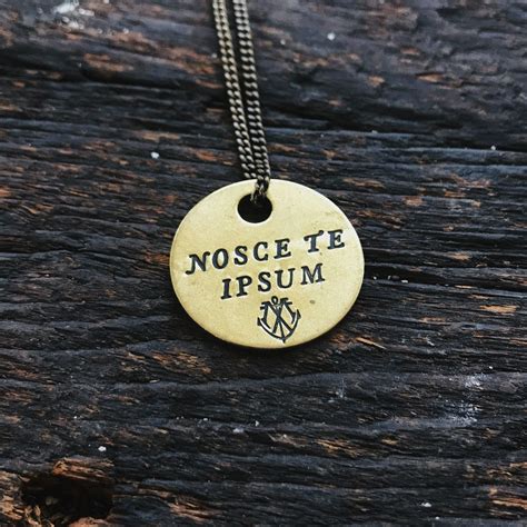 NOSCE TE IPSUM Coin Necklace - "Know Thyself" | Coin necklace, Jewelry quotes, Necklace quotes