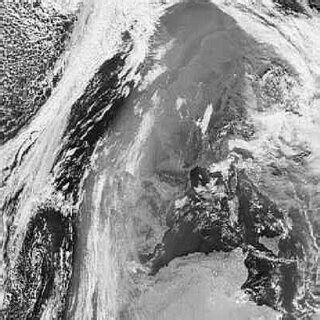 Composite satellite image of the Saharan dust outbreak into the Europe ...