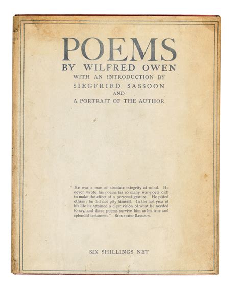 Wilfred Owen (1893-1918) , POEMS. 1920 | Christie's