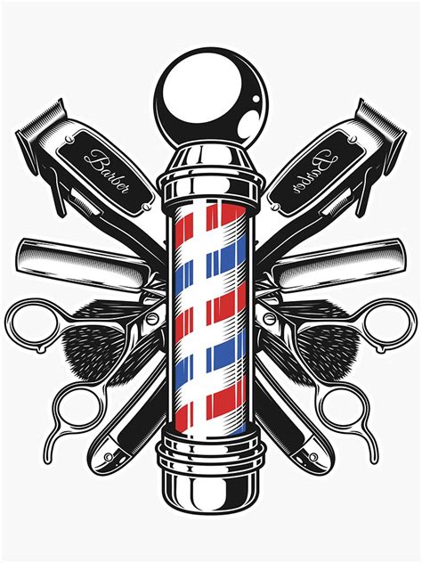 "Vintage Barber Shop Barbers Pole Hair Stylist " Sticker for Sale by jtrenshaw | Redbubble