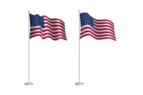 American Flag on Flagpole Graphic by RNko · Creative Fabrica