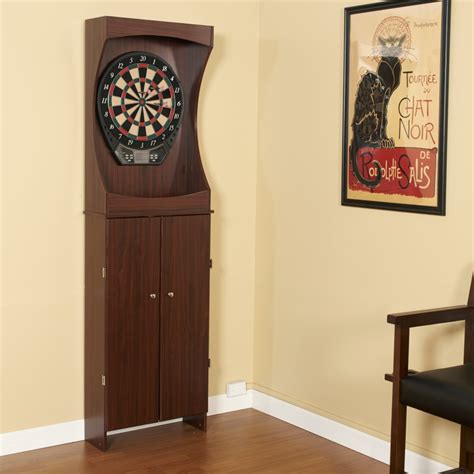 Outlaw Free Standing Dartboard & Cabinet Set - Cherry Finish ...