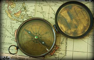 Compass Study | Vintage compass on a vintage map. My husband… | Flickr