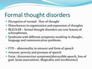 Formal thought disorders | PPT