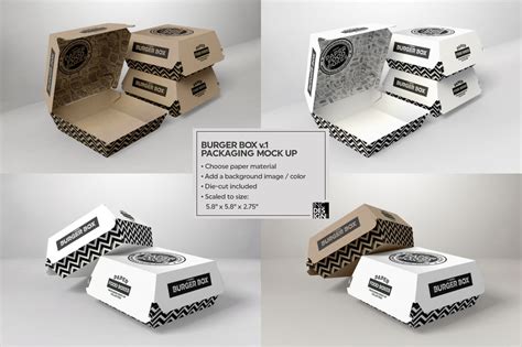 Burger Box v1 Packaging Mockup By INC Design Studio | TheHungryJPEG