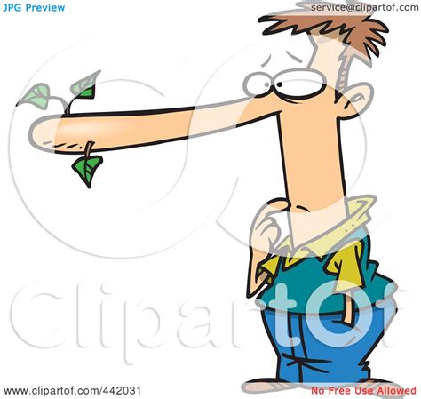 Royalty-Free (RF) Clip Art Illustration of a Cartoon Male Liar With A Long Nose by toonaday #442031