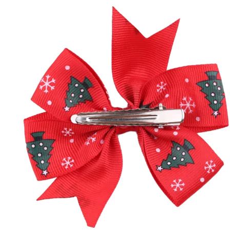 100 pcs/lot , Christmas Ribbon Bow Hair clips, Boutique Bow Hair clip ...