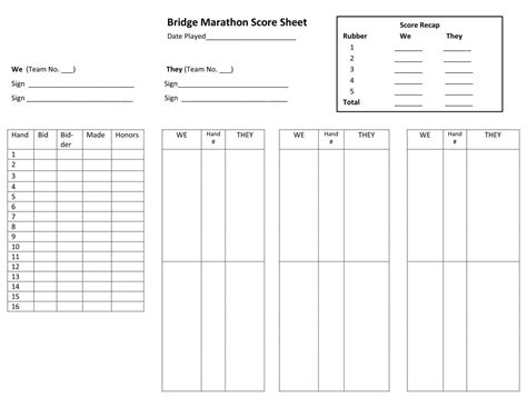 Bridge Tally Cards Free Printable - Printable Form, Templates and Letter