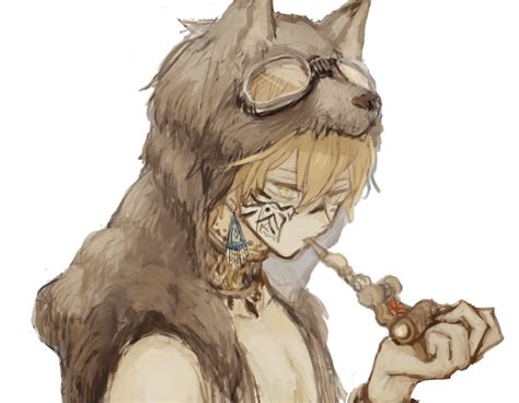 Blonde male anime character wearing brown wolf fur coat HD wallpaper | Wallpaper Flare