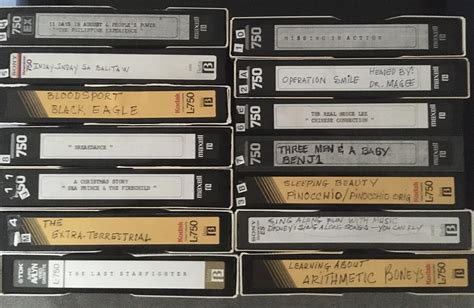 My dad’s collection of Beta tapes, recorded around 1986-1987. The top left 2 tapes are ...