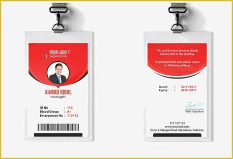 Free Employee Badge Template Of Id Card Template 19 Download In Psd Pdf ...