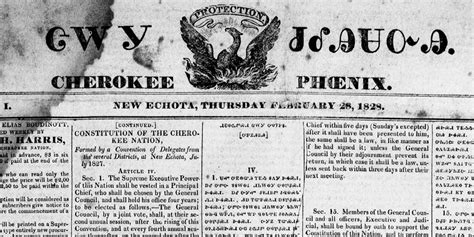 Cherokee Phoenix Newspaper, February 28, 1828 – Opening America's Archives