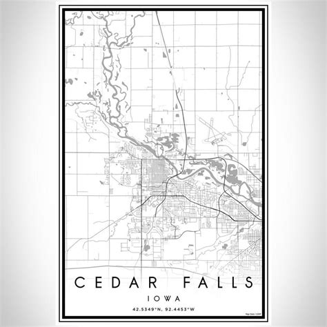 Cedar Falls - Iowa Classic Map Print in 2020 | Cedar falls iowa, Cedar falls, Map print