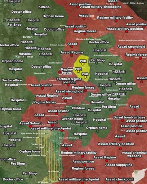 Syrian rebels release map of hospitals and regime facilitys. : r ...