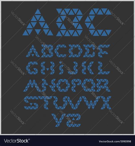 Font from triangles - set Royalty Free Vector Image