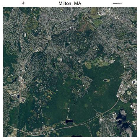 Aerial Photography Map of Milton, MA Massachusetts