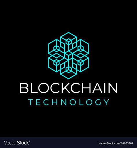 Modern block chain technology logo design Vector Image