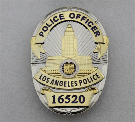 LAPD Los Angeles Police Officer Badge Replica Movie Props With Number ...