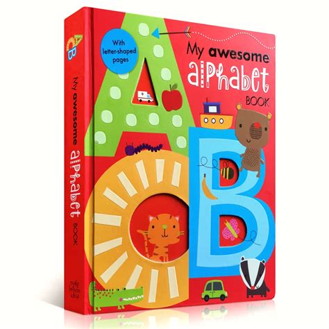 My Awesome Alphabet Book ABC English board Books Baby kids learning educational word book with ...