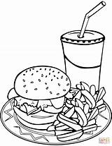 Fast Food Plate coloring Page  Free Printable Coloring Pages sketch template