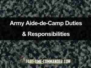 Sample Army Aide-de-Camp Duties, Responsibilities & Job Description