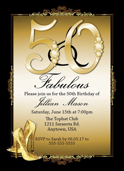 50Th Birthday Invitations For Her Templates