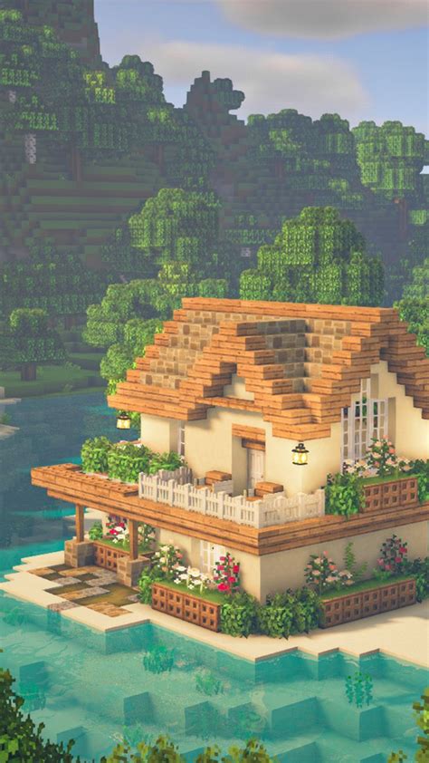 Minecraft Beach House | Aesthetic Design with Mizuno's 16 Craft Resource Pack