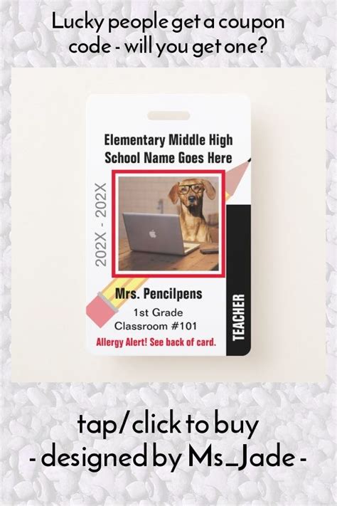 Custom School Teacher Staff ID Badge With Picture | Zazzle | School ...