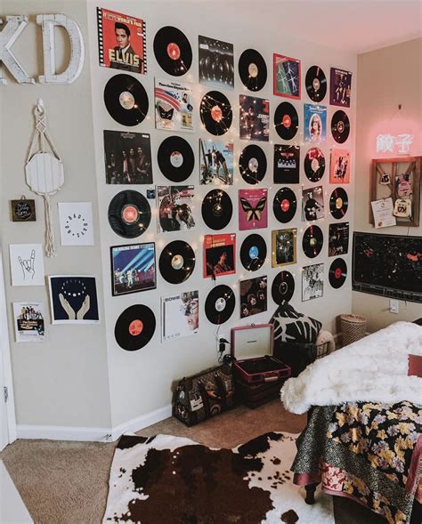 Record Wall | College room decor, Vintage room decor, Retro bedrooms