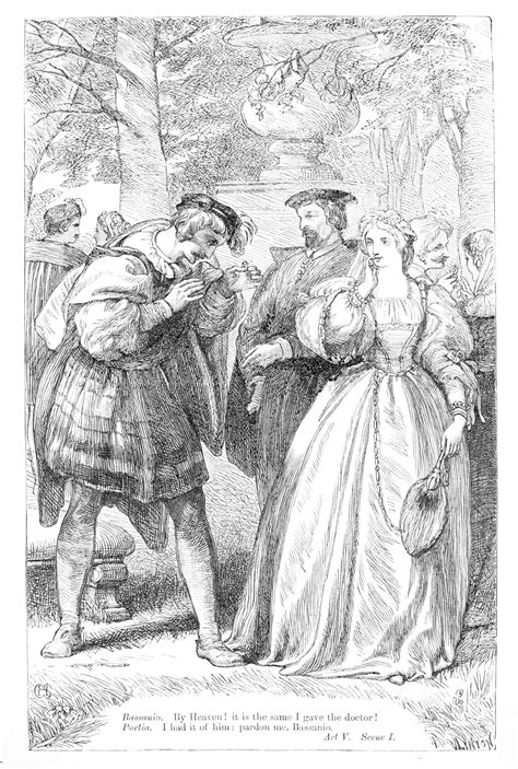 Portia and Bassanio | Victorian Illustrated Shakespeare Archive