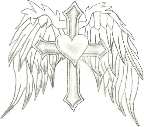 Angel Wings Heart Drawing