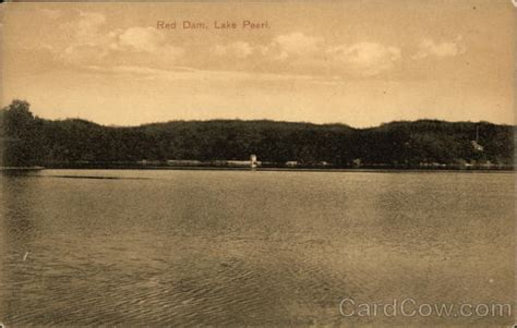 Red Dam, Lake Pearl Wrentham, MA Postcard