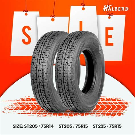 ST205/75R14 Premium Trailer Tires 8PR Radial 205 75 14 Tubeless Load Range D Set Of 2 - Walmart.com