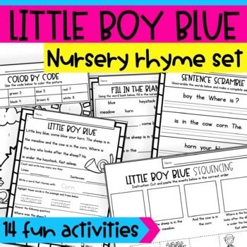 Little Boy Blue Nursery Rhyme Activities and Story Sequencing Poster