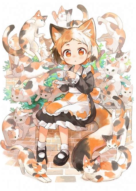 Do Cute, Cute Art, Cat Character, Calico Cat, Cat Girl, Animals ...