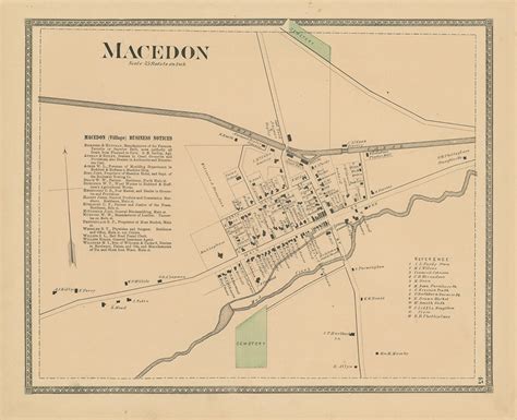 Village of MACEDON New York 1874 Map Replica and GENUINE | Etsy