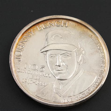 1989 Johnny Bench Hall of Fame Induction Commemorative Silver Round | EBTH