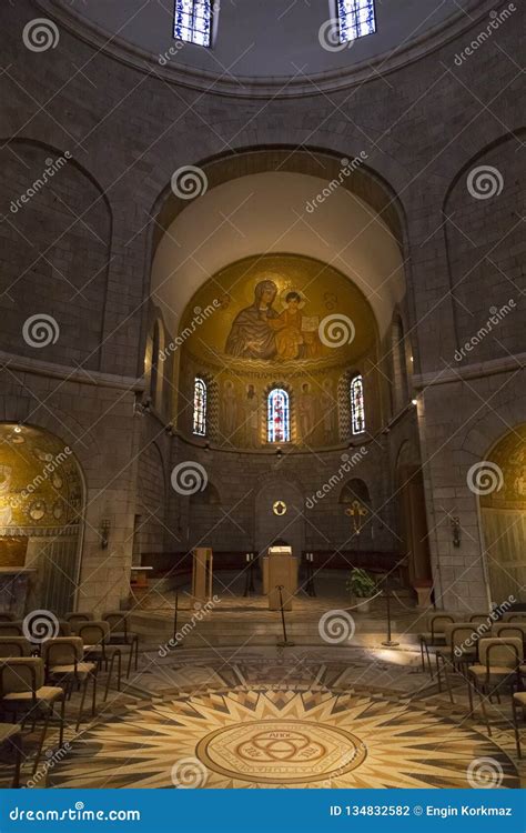 Interior of the Church of Dormition Abbey on Mount Zion in Jerusalem, Israel Stock Photo - Image ...