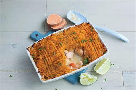 Fish pie with sweet potato mash with Aptamil Pepti