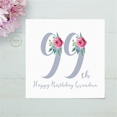 Personalised Birthday Card 99th Birthday Card 99 Mum - Etsy UK