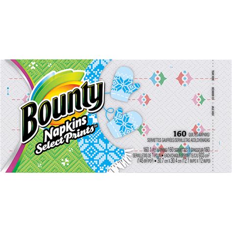 Bounty Paper Napkins, Winter Print, 160 Count | Casey's Foods