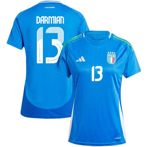 Matteo Darmian 13 Italy National Team 2024/25 Home Women Jersey - Blue