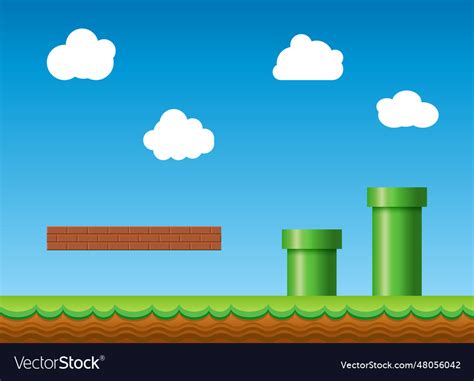 Old retro video game background classic Royalty Free Vector