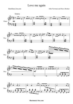 Love Me Again - John Newman Free Piano Sheet Music PDF