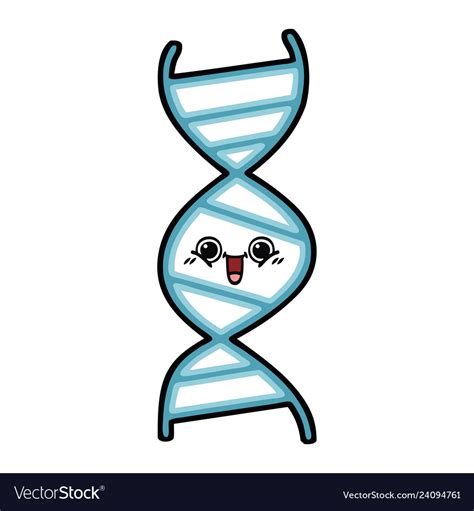 Cute cartoon dna strand Royalty Free Vector Image