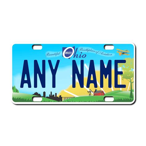 Personalized Ohio 3" X 6" FRP Plastic License Plate Version 2