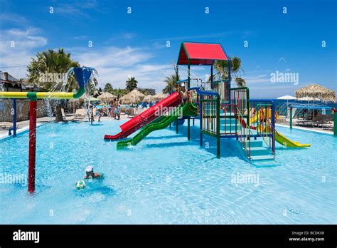 Family Area at the Star Beach Water Park, Hersonissos, North Coast, Crete, Greece Stock Photo ...