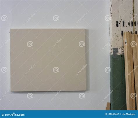 Blank Canvas on Art Studio Wall Stock Image - Image of gallery, sign: 120056447